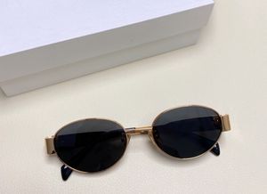 Round Oval Sunglasses for Men Women Gold Metal Green Lens Shades Sunnies Sun Glasses Sonnenbrille gafa de sol with Box