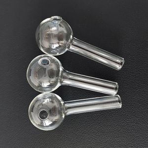 Pyrex Glass Oil Burner Pipes Thickness Smoking Tubes 2.7 inch Length 30mm Big Ball Transparent Clear Glass Water Bubbler Pipe Hookah Shisha Smoke Tool Wholesale