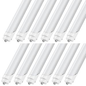 US STOCK T8 LED Tube Light 8FT One Row Single Pin FA8 Fluorescent Lights 45W Cold White Frosted Cover Shop Office Garage Lighting