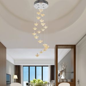 Лампа Люстра оптовых-Потолочная лампа Вращайте легкое освещение в помещении для дома люстры золотой цветок подвеска для гостиной столовой Новый дизайн реалистичная форма