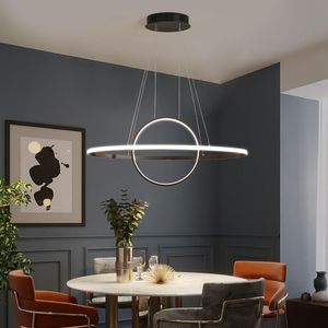 Pendant Lamps Modern Led Lights Aluminum Circle Ring Lamp Remote Lighting Kitchen Living Room Dining Luminaire Suspendu LampPendant