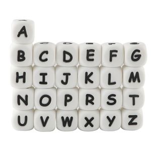 Kovict 100pcs Alphabet English Silicone Letter Beads 12mm Baby Teether Explistory for Personicized Pacifier Clips Bearing Toy 220815