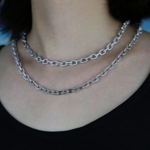 New Hip hop Cuban Link Punk Choker Chain Charms Necklace Twisted and Oval Link Zircon Necklaces Women Fashion Jewelry