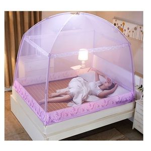 Romantyczna fioletowa siatka komarów threedoor dla dorosłych łóżko lato przenośny namiot Owad Mesh Ting Y200417
