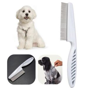 Dentes de aço inoxidável de alta qualidade cão pentear o cabelo do cão Escova Grooming escova para cães Cat Removido Supplies Flea Combs Pet