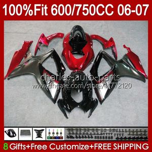 OEM هيكل السيارة لسوزوكي GSXR 750CC 750 600 CC 06-07 Body 130NO.88 GSXR600 GSXR750 K6 GSX-R750 06 07 GSXR-750 GSXR-600 2006 2007 حقن العفن هدايا فضي لامع