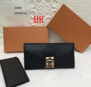 Designers 2pcs set Embossing Passport Classic Lychee Leather Wallets Packaging Purse Handbag Credit Card Holder Clutch Wristlet Wa220U
