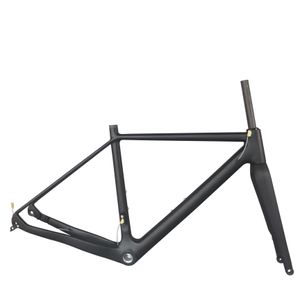 Superlight Tam Karbon Çakıl Bisiklet Çerçevesi GR029 Cyclocross Çerçeve BSA Alt Braketi Çatal 100x12mm veya 100x15mm