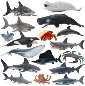 Sólido Simulado Modelo Animal Marinho Shark Objectos decorativos Gigante Carnívoro Carnívoro Humano Sharks Baleia Grande Tubarão Branco Toy Ornamento