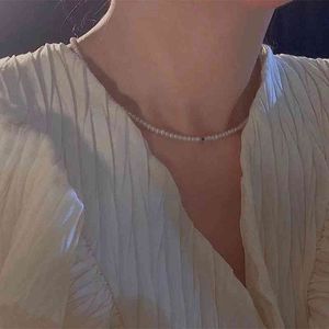 Wholesale pearl shawl necklace for sale - Group buy Very fine freshwater pearl choker short neck K gold wrapped emerald zircon necklace clavicle chain
