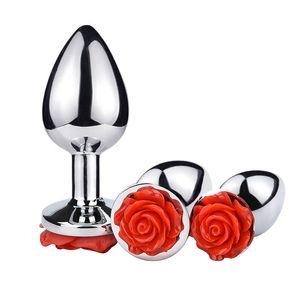 Butt Plug Rose Form Jeweled Edelstahl Anal Butt Plugs Sex Spielzeug für Männer Paare