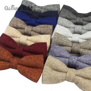 Arrival Wool Bow Ties For Men Casual Groom Bowties High Quality Solid Color Adjustable Winter Bowtie Wedding