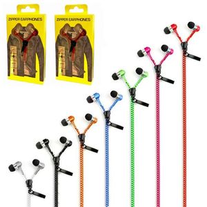 Auricolari Zipper Headset 3.5mm Jack Bass Auricolari In-Ear Zip Cuffie per Iphone Samsung Phone PC MID Ipod Player con confezione