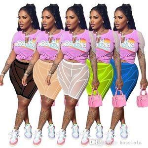 Sexig Sheer Yoga Byxor Sommar Womans Klädperspektiv Mesh Shorts High Waist Hip Lift Slim Sport Casual Leggings