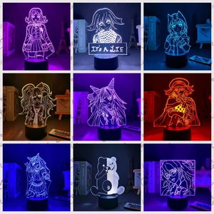 Lâmpadas Night Lights Anime 3D Lâmpada Danganronpa Figura RGB LUZ LED para decoração de casa Amigo Presente Manga de acrílico Danganronpanight Lightsnight Nightnight