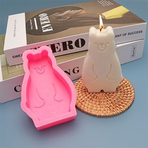 Geometry Bear Silicone DIY Candle Making Kit Wick Cake Soap Resin Mold Gifts Craft Supplies Home Christmas Decor 220611