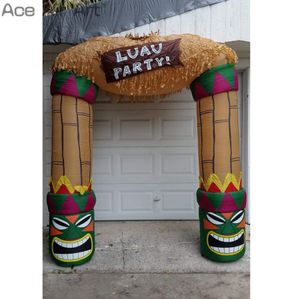 3M L x 4m w за пределами вечеринки Luau Partleable Tiki Satched Arck с воздушной вентилятором для развлечений, предлагаемых Ace Air Art