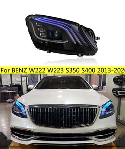 High Beam LED-huvudljus för Benz W222 W223 S350 S400 2013-20 Auto Brake Lamp Steam Turn Signal Strålkastare Montering