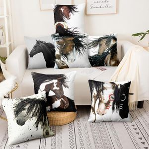 Kudde/dekorativ kudde modern konst djur tryckt fyrkantig kudde löpning häst kudde dekorativ hemdekoration soffa kast kuddar ccus