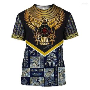Męskie koszulki starożytny egipski Symbol 3D drukowane moda letnia koszulka Harajuku Unisex Top O-Neck z krótkim rękawem spadek E24 Bles22