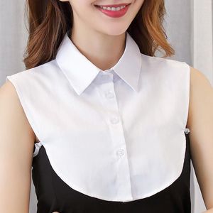 Bow Ties Women Detachable Lapel Fake Collar Ruffles Lace Shirt False Blouse White Black Removable Half Fred22