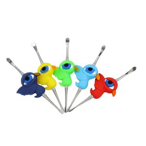 Silicone Bird Metal Stick Cigarette Stainless Steel Dab Tools Acessórios para fumantes Dabber Kits