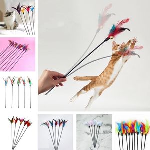 Home Cat toys Bell feathers Pet tease catsand tick interactive teasing Fishes deity to amuse the cats pole Feather toys Supplies ZC1037