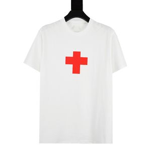 22SS New Limited Cross Box Letter Tee Классические летние футболки High Street Твердые простые модные повседневные буквы с принтом Дышащие Мужчины Женщины с коротким рукавом TJAMMTX05