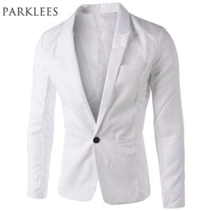 Brand White Blazer Men Arrival Mens Slim Fit Blazer Jacket Korean Stylish Single Button Men Suit Costume Veste Homme 220527