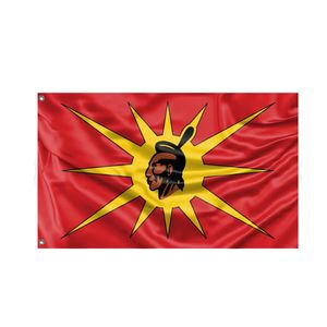 Historical Mohawk Warrior Society 3x5ft Flagi Banery 100% Poliester Druk Druk Druk dla Kryty Outdoor wysokiej jakości promocja reklamy z mosiądzami