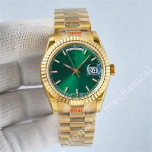 Montre de Luxe watch 2836 yellow gold DayDate 36mm automatic Self-winding Sapphire glass waterproof Stainless steel 18K wristwatch