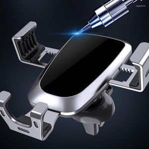 Stativ Gravity Car Aluminium Alloy Holder For Phone in Air Vent Mount Clip Cell Smartphone Loga22