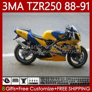 Verkleidungsset für Yamaha TZR-250 TZR250 TZR 250 R RS RR 88 89 90 91 ABS-Karosserie Blau Gelb 115Nr