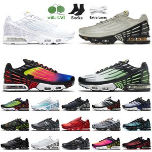 Top Quality TN Plus Women Mens Running Shoes Tuned III Grey White OG Black Light Bone Laser Blue Green Aqua Rainbow Red tns Trainers Tn3 Runners Sports Sneakers