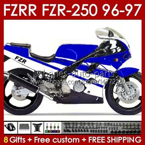 Carrozzeria per YAMAHA FZR250R FZRR FZR 250R 250RR FZR 250 R RR 96-97 Corpo 144No.25 FZR250-R FZR-250R FZR-250 FZR250 R RR 96 97 FZR250RR 1996 1997 Kit carenatura Factory blu nero