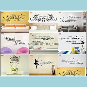 Adesivi murali Decorazioni per la casa Giardino Ems Mix 9 Stili Citazioni Decal Parole Lettering Dicendo Decor Sticker Vinyl Art Decalcomanie Drop Delivery 2021 G7A