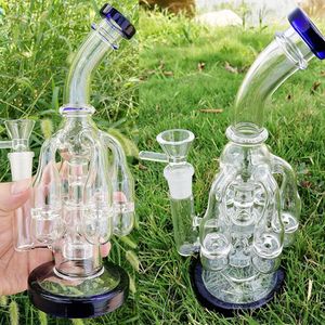 Recycler Bongus de água de água de água de água de água com 4 mm de espessura de espessura de vidro Banger articulação 14mm Banger Bowl