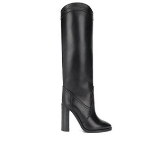 冬Thosh high heel boots women本物の革ファッションレディナイトブーツビッグサイズ35-43