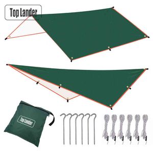 3x3m 3x4m 3x5m Tourist Awning with 6 Pegs 6 Ropes Waterproof Canopy Sunshade Garden Beach Umbrella Travel Camping Tent Tarp H220419
