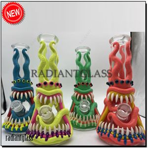 Hookah 12" Beaker bong Colorful Thick Glass Eye Monster Halloween Style 3D Bongs with 18mm/14mm Diffused Downstem