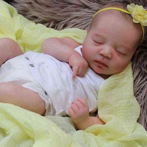 RBG Reborn Baby Vinyl Doll Kit 19 Inches Sleeping Johannah Unpainted Unfinished Doll Parts DIY Blank Gift Set AA220325