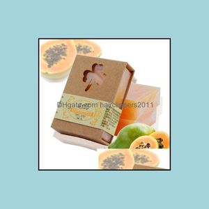 Handmade Soap Bath Body Health Beauty 100G Natural Organic Herbal Green Papaya Whitening Lightening Skin Remove Acne Moisturizing Cleansin