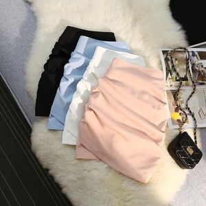Skirts Women Short Skirt Spring High Waist Pleated Black White Pink Blue DropSkirts