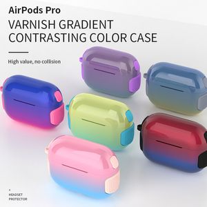 Regenbogenfarben wechselnde Farbe PC TPU 2-lagige Hülle für Apple Airpods, Hautgefühl, stoßfest, Anti-Drop-Kopfhörer-Abdeckung, Schutz für Kopfhörer, Bluetooth, kabelloses Headset