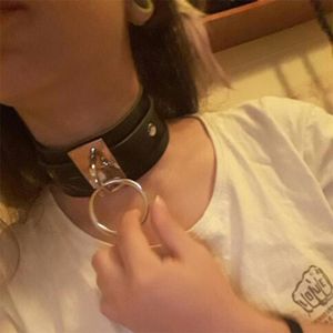 Chokers Harajuku Übergroße Halskette Sexy Pu-Leder Frauen Kragen Bondage Goth Gürtel Gothic Punk Schmuck Club PartyChokers