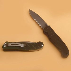 New 6855 Survival Folding Knife 8Cr13Mov Half Serration Tanto Point Blade G10 + Stainless Steel Sheet Handle Outdoor Camping Knives