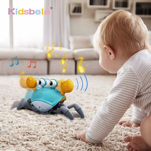 Induktion Escape Crab Toddlers Toy Light Music Crawling Fun Toys For Children Education Toys Rechargeble Birthday Presents 220706