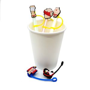 Custom soft Adult Style Sexy silicone straw toppers accessories cover charms Reusable Splash Proof drinking dust plug decorative 8mm straw party supplies