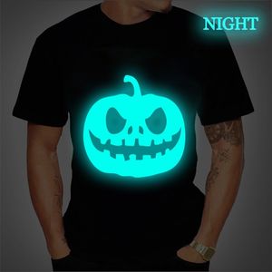 Maglietta da uomo estiva Moda Luminosa Mens Oversize Hip Hop Zucca di Halloween Casual Diavolo Streetwear op ees 220613