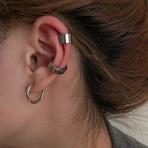 Clip-on Schraube Zurück Punk Edelstahl Ohr Clip Ohrringe Für Frauen Männer Silber Farbe Gefälschte Piercing Paar Ohrring Manschette 2022 Mode Jewelr